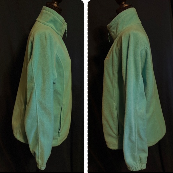 Columbia XL Lightweight Fleece Turquoise Zippered Jacket - Picture 3 of 10